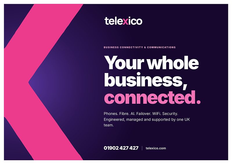 Telexico brochure cover — Your whole business, connected.
