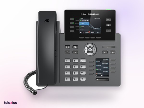 Grandstream GRP2614, 4-line premium ip phone with dual screens, supplied by Telexico