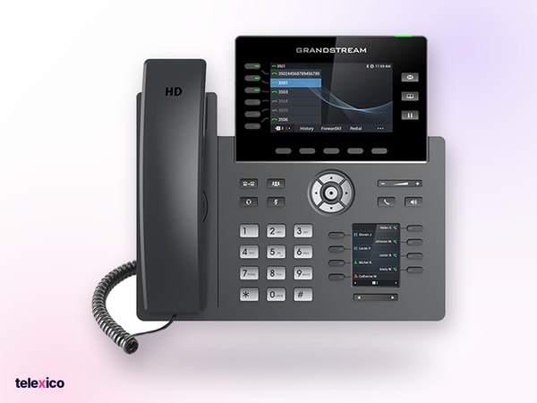 Grandstream GRP2616, 6-line executive ip phone with dual screens, supplied by Telexico
