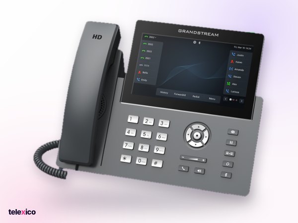Grandstream GRP2670, 12-line professional ip phone with 7-inch touch screen, supplied by Telexico