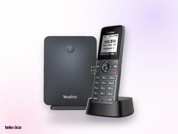 Yealink W71P, dect cordless phone system (w70b base + w71h handset), supplied by Telexico