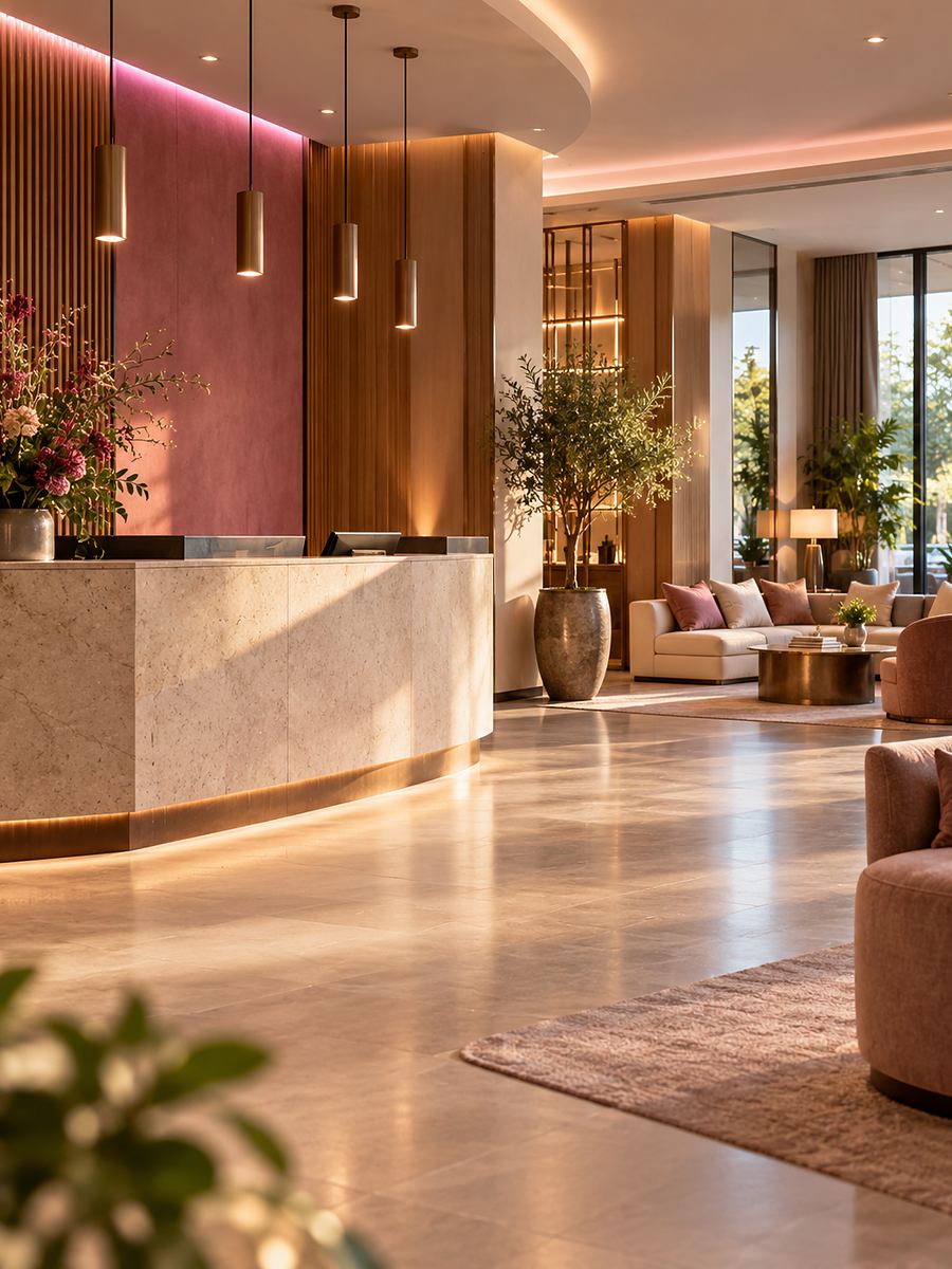 Hospitality: a hotel reception