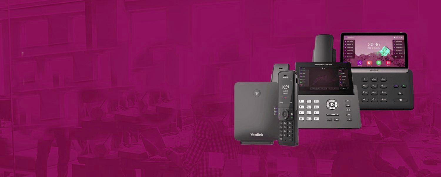 Telexico handsets: Yealink and Grandstream desk phones, DECT and touch-screen models